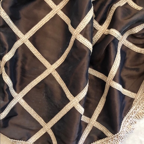 Rod Pocket 50 Inch Wide Brown/gold scalloped valance - Picture 6 of 7